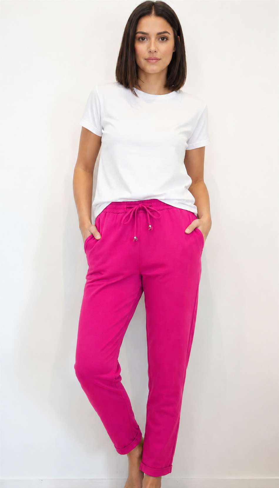 Pantalón básico MdM color rosa fucsia