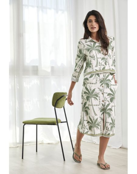 Falda Gem palmeras verde