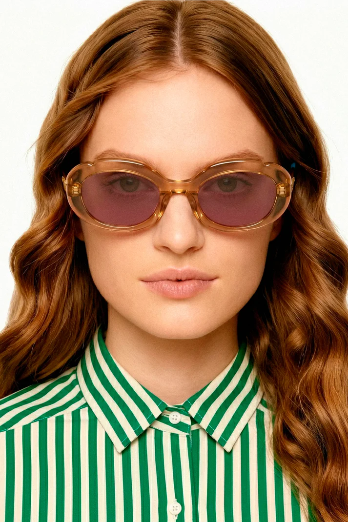 Gafas de sol ambar con punta patillas multicolor verde y azul claro - Imagen 5