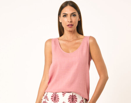 Top Oxi Tank color rosa palo