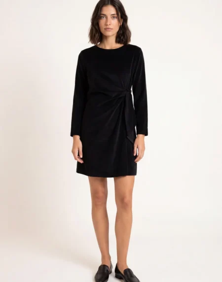 Vestido mini de pana fina negro