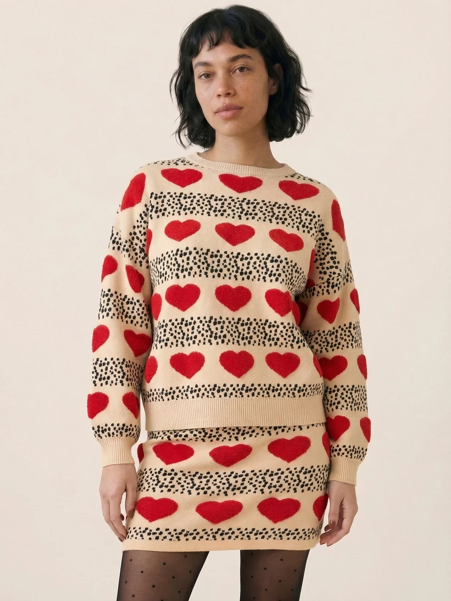 JERSEY CORAZONES CREMA