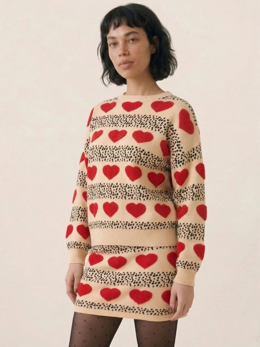 JERSEY CORAZONES CREMA - Imagen 3