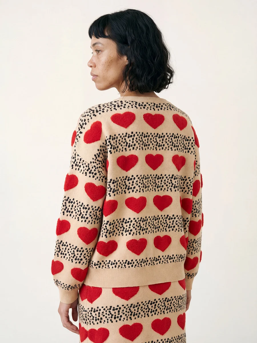 JERSEY CORAZONES CREMA - Imagen 4