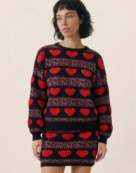 JERSEY CORAZONES NEGRO