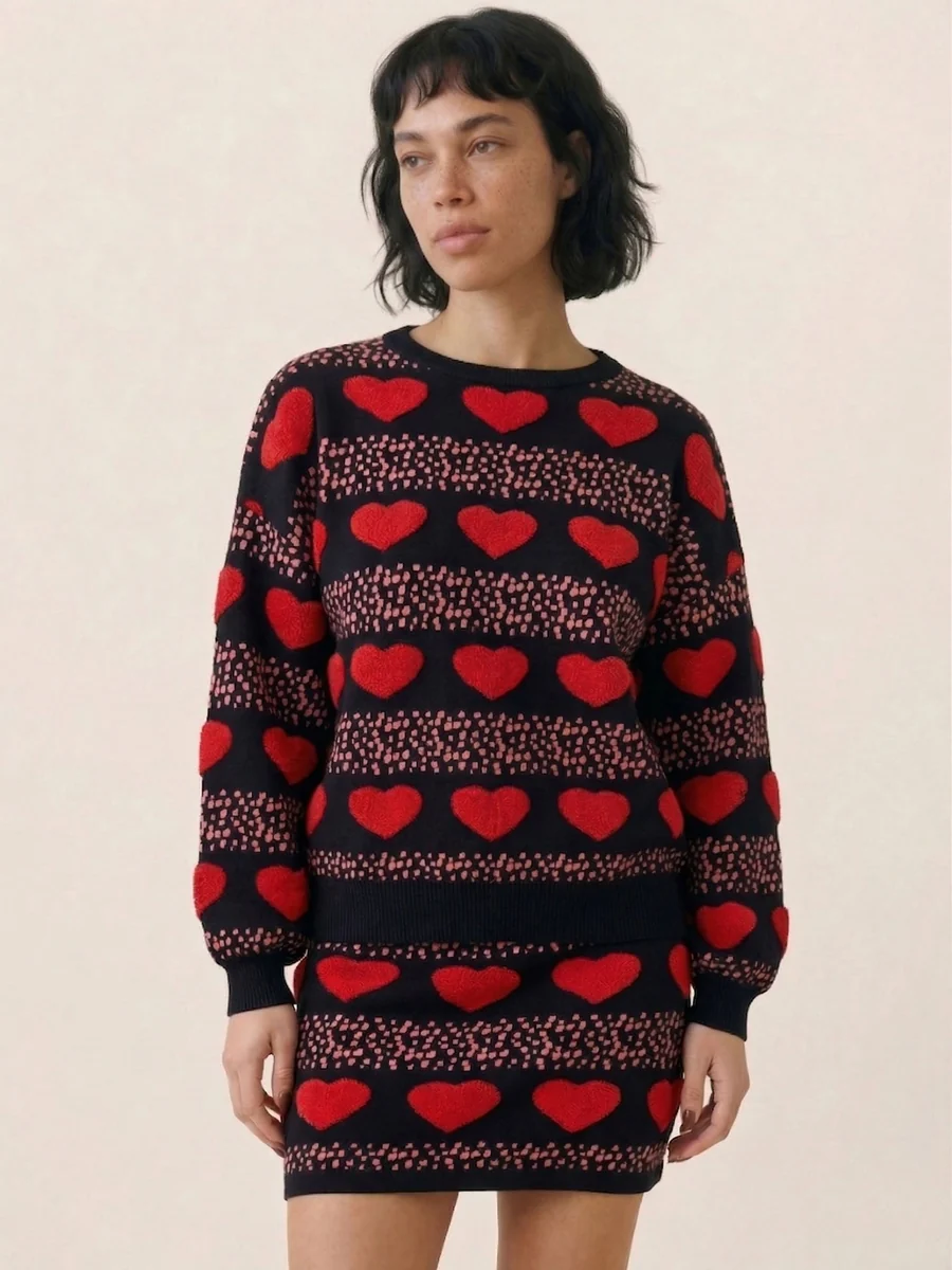 JERSEY CORAZONES NEGRO