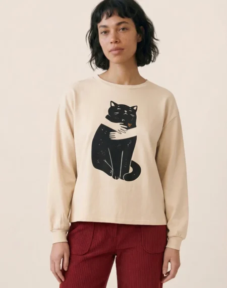 CAMISETA BLACK CAT BEIGE
