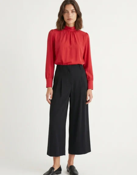 Pantalón Ancho Crepé Negro
