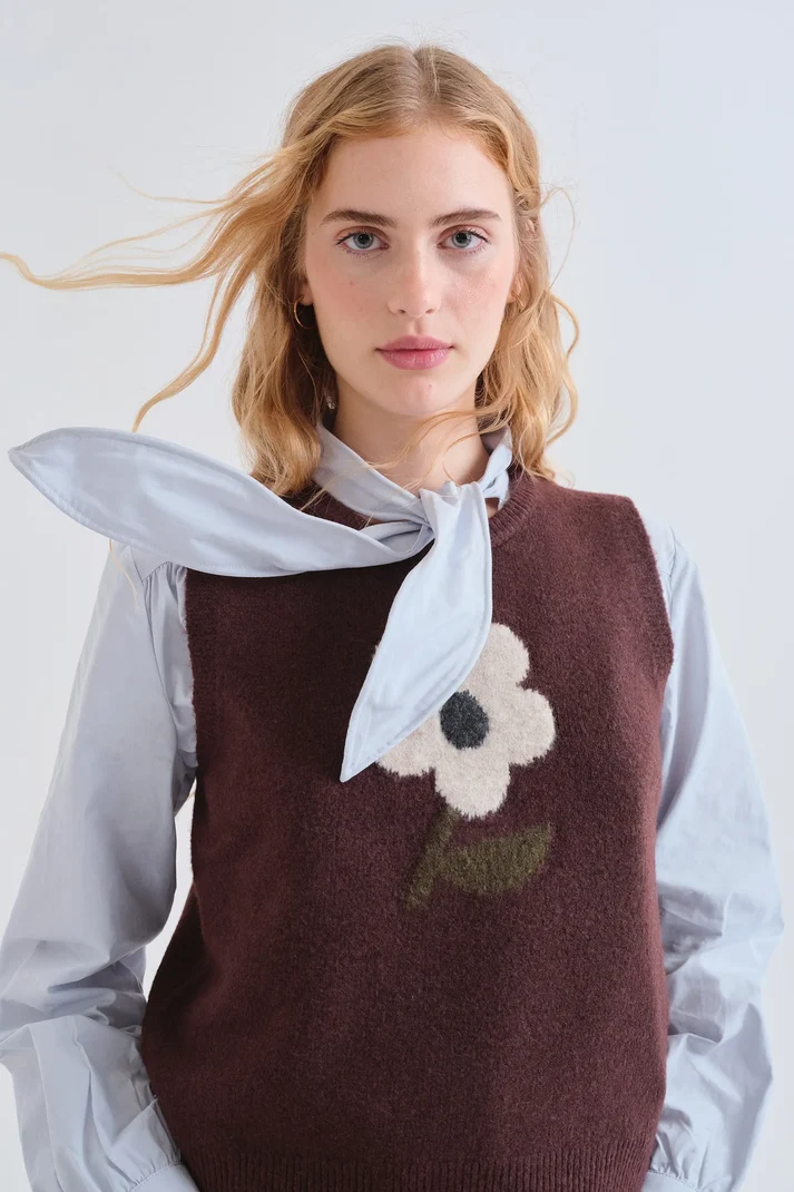 Chaleco de punto con estampado Big Flower - Imagen 2