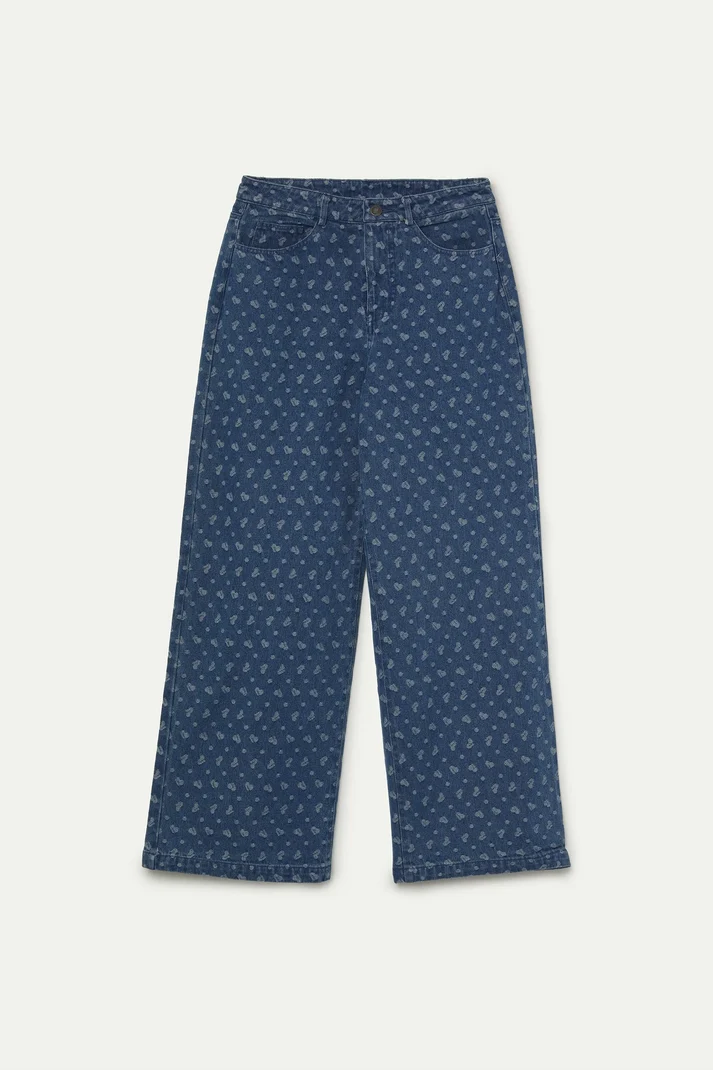 Pantalón vaquero con estampado de corazones - Imagen 6
