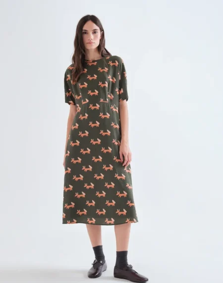 Vestido midi con estampado Volpe