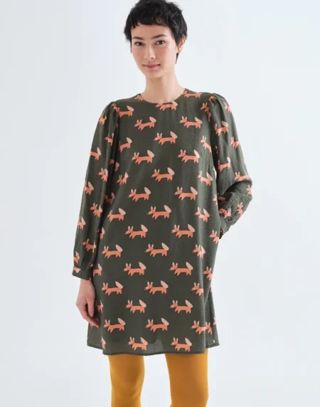 Vestido corto con estampado Volpe