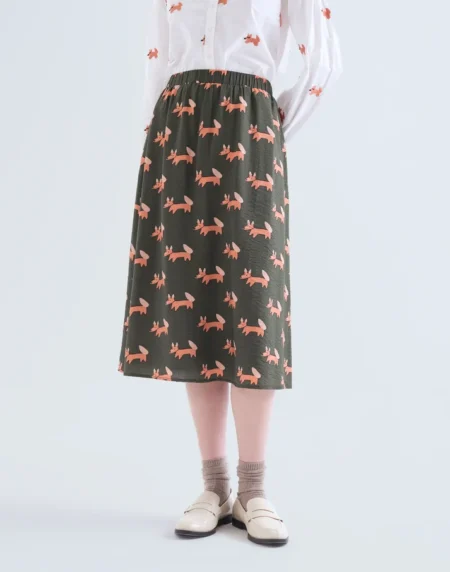 Falda midi con estampado Volpe