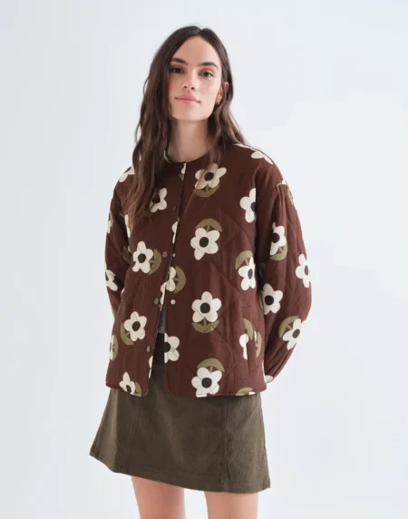 Chaqueta acolchada con estampado Santini
