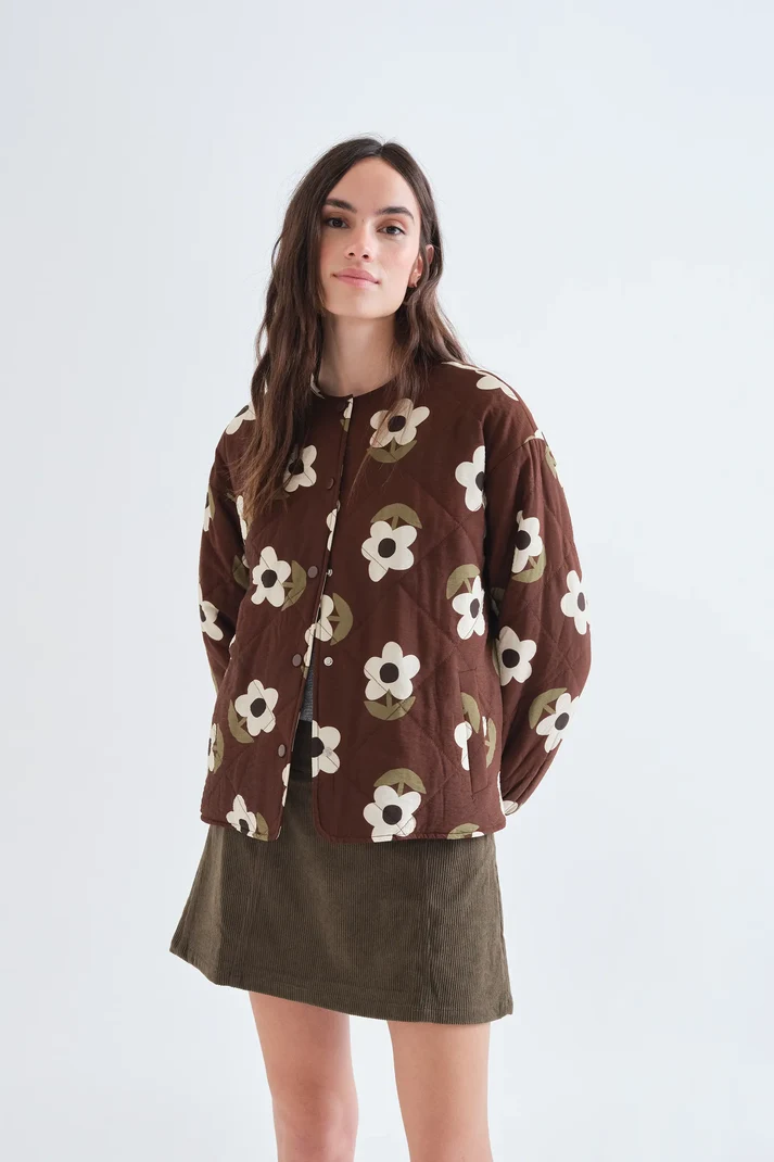 Chaqueta acolchada con estampado Santini