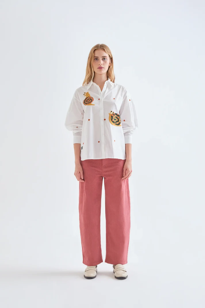 Camisa 100% algodón con bordado de caracoles - Imagen 5