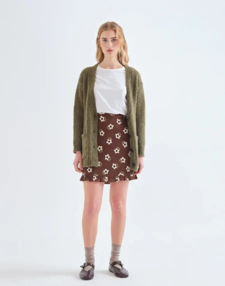 Falda corta con estampado Santini
