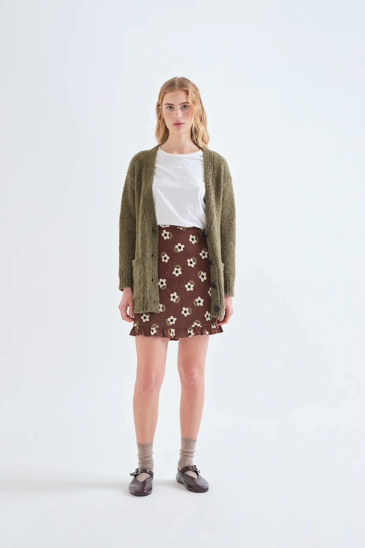 Falda corta con estampado Santini