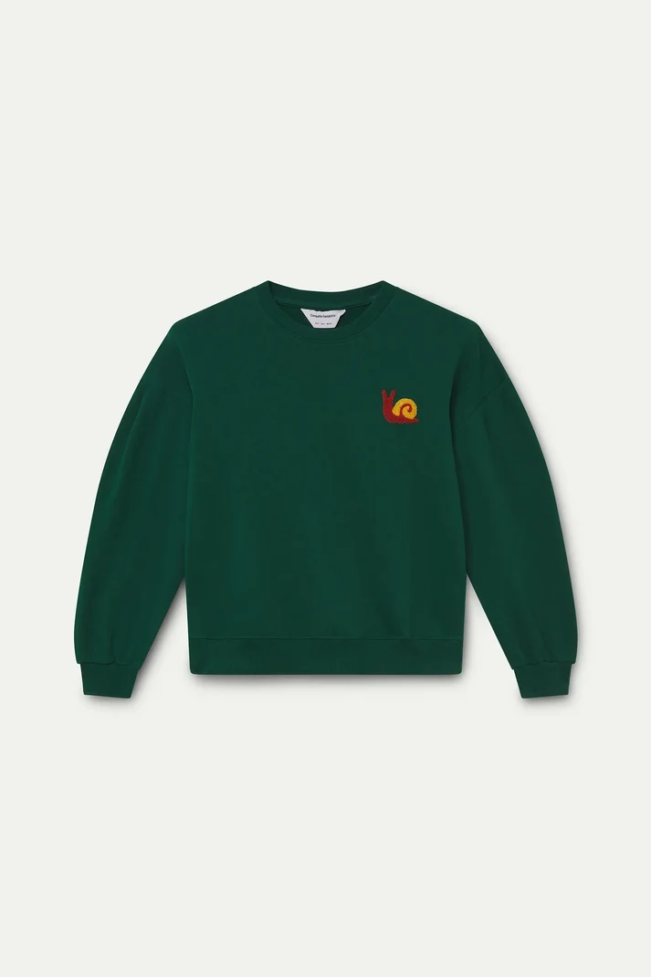 Sudadera 100% algodón verde con parche de caracol - Imagen 4