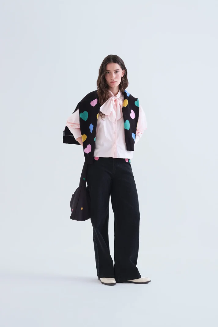 Pantalón vaquero negro con estampado Candy - Imagen 3