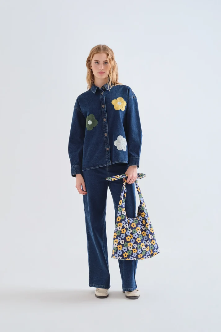 Camisa vaquera azul con estampado Euphonia - Imagen 4