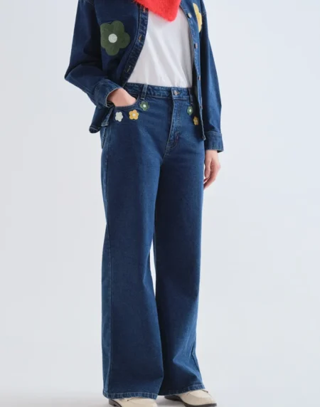 Pantalón vaquero azul con estampado Euphonia