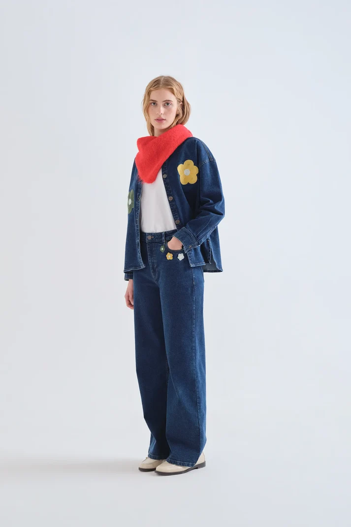 Pantalón vaquero azul con estampado Euphonia - Imagen 5