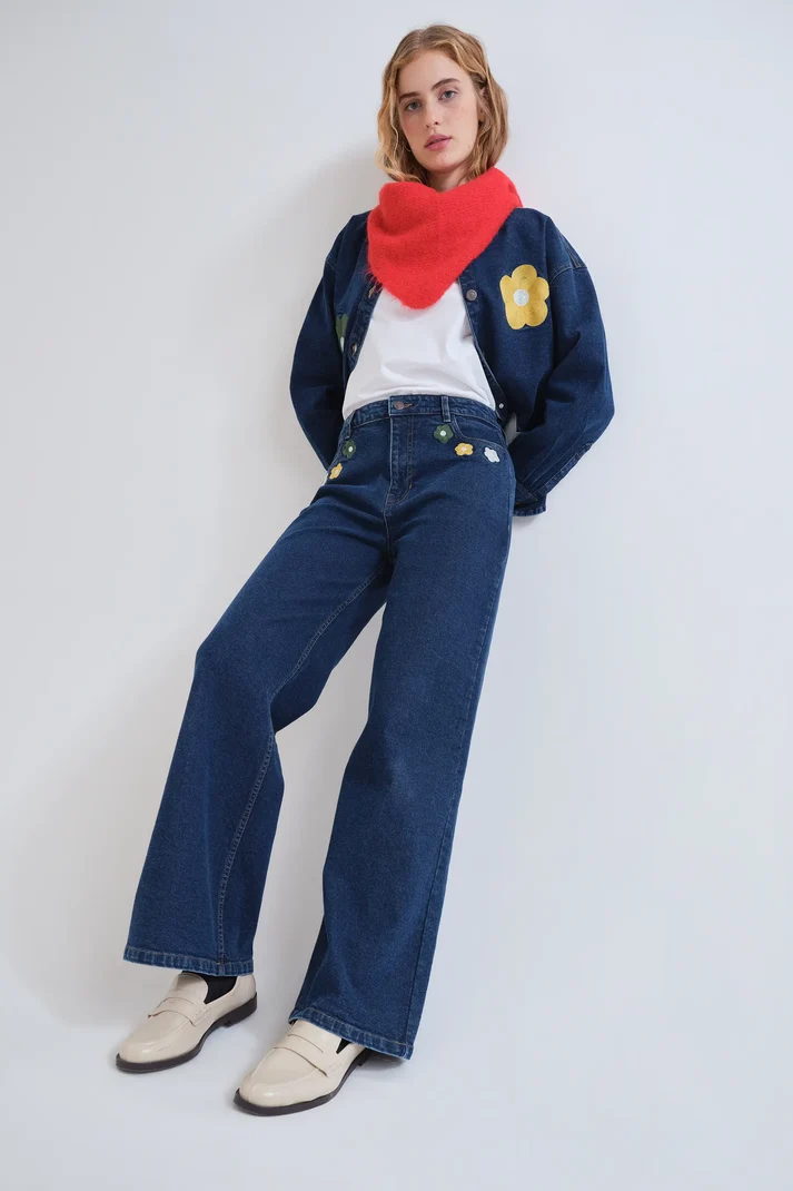Pantalón vaquero azul con estampado Euphonia - Imagen 3
