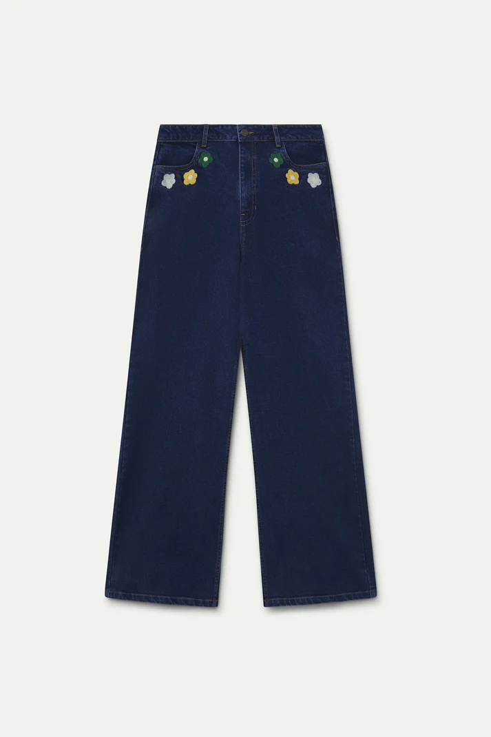 Pantalón vaquero azul con estampado Euphonia - Imagen 4