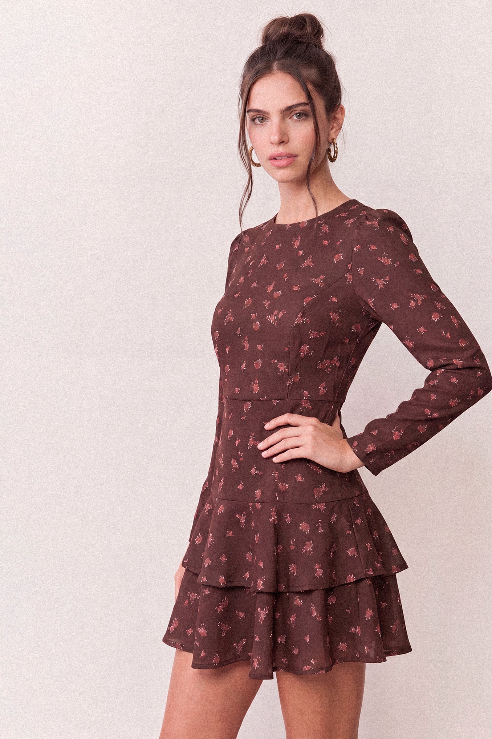 VESTIDO MARIELA LIBERTY MARRÓN - Imagen 4