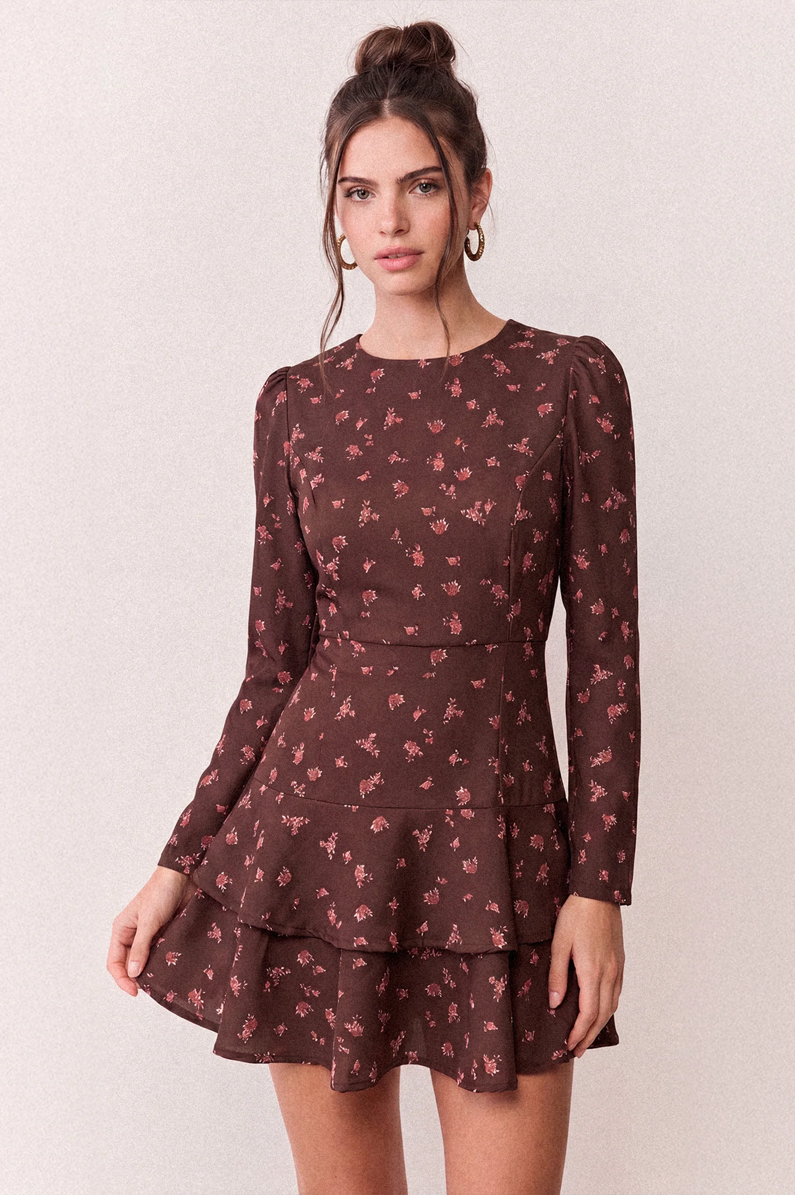 VESTIDO MARIELA LIBERTY MARRÓN - Imagen 2