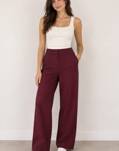 Pantalón Mona color granate