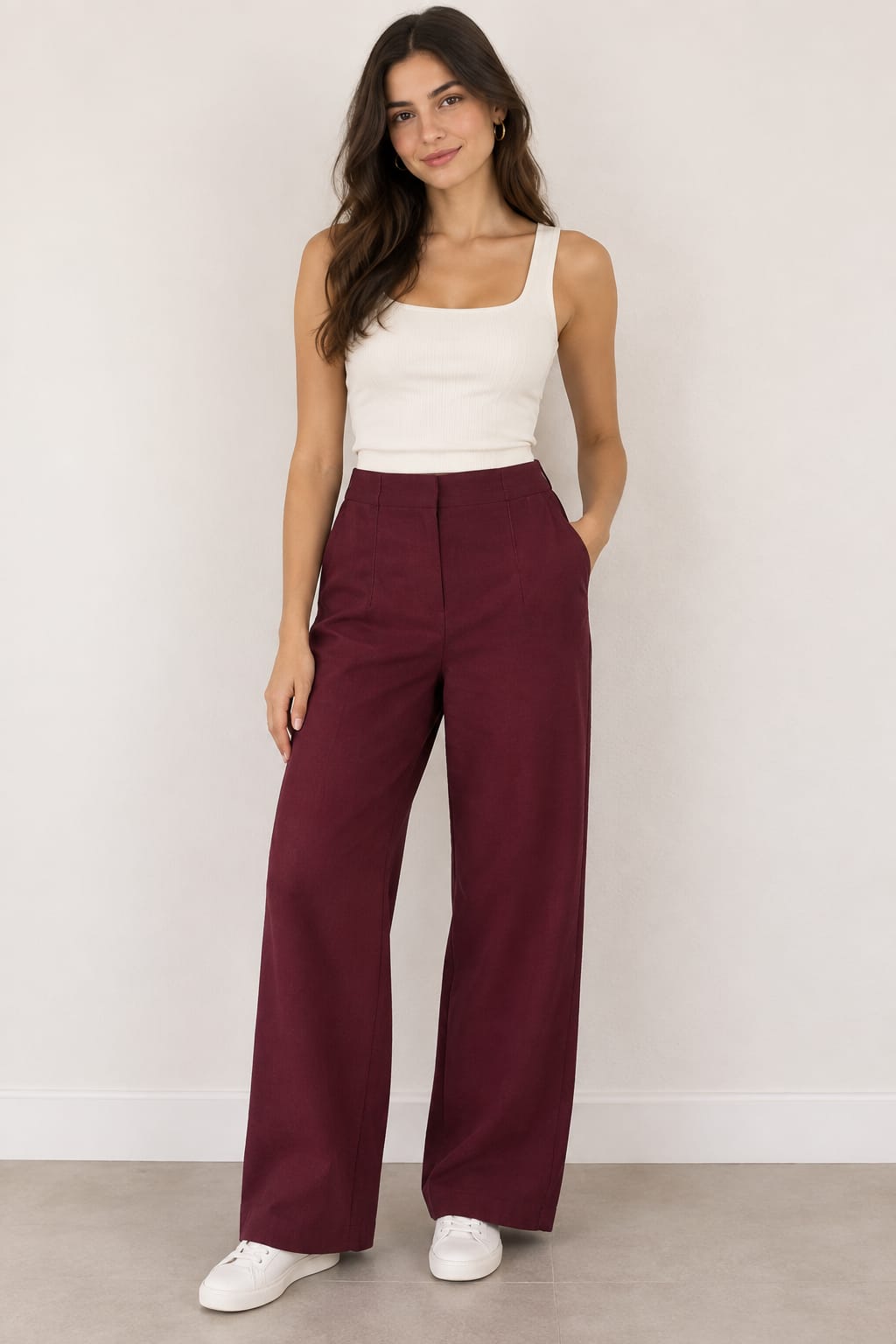 Pantalón Mona color granate