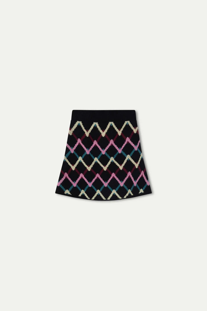 Falda corta con estampado skein - Imagen 5