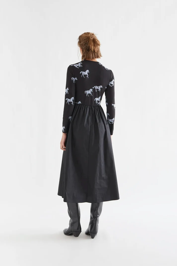 Vestido midi de algodón con estampado Horse - Imagen 6