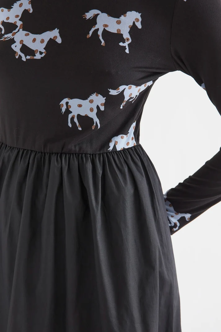Vestido midi de algodón con estampado Horse - Imagen 2