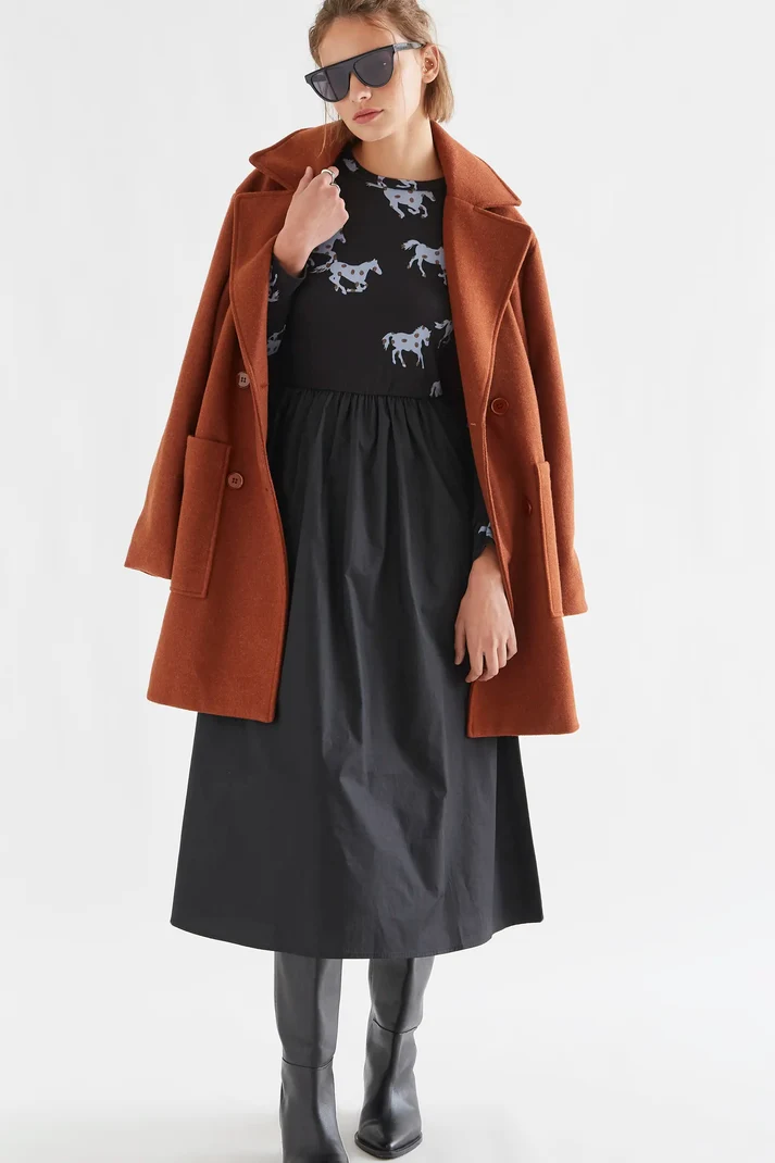 Vestido midi de algodón con estampado Horse - Imagen 4