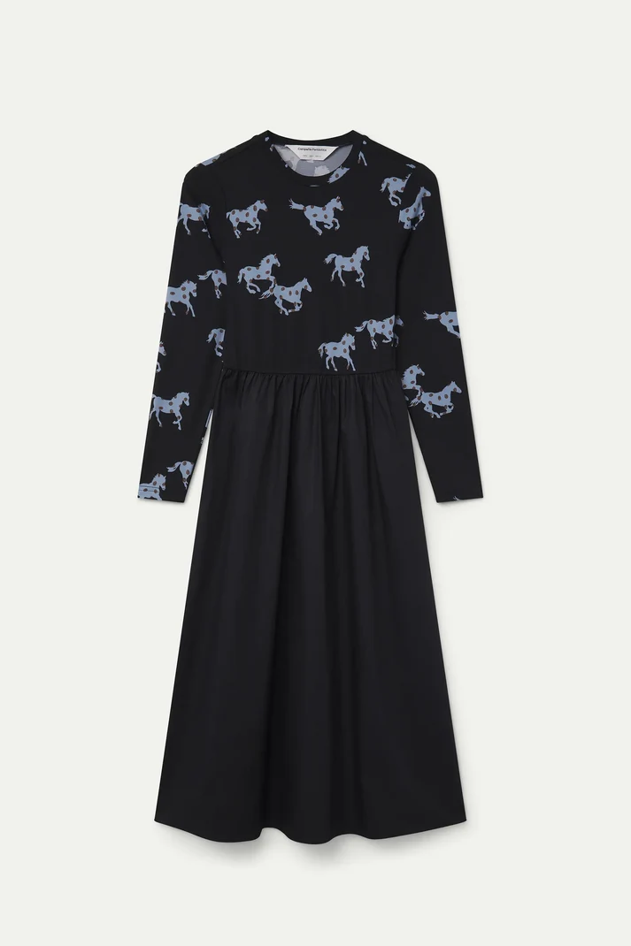 Vestido midi de algodón con estampado Horse - Imagen 3