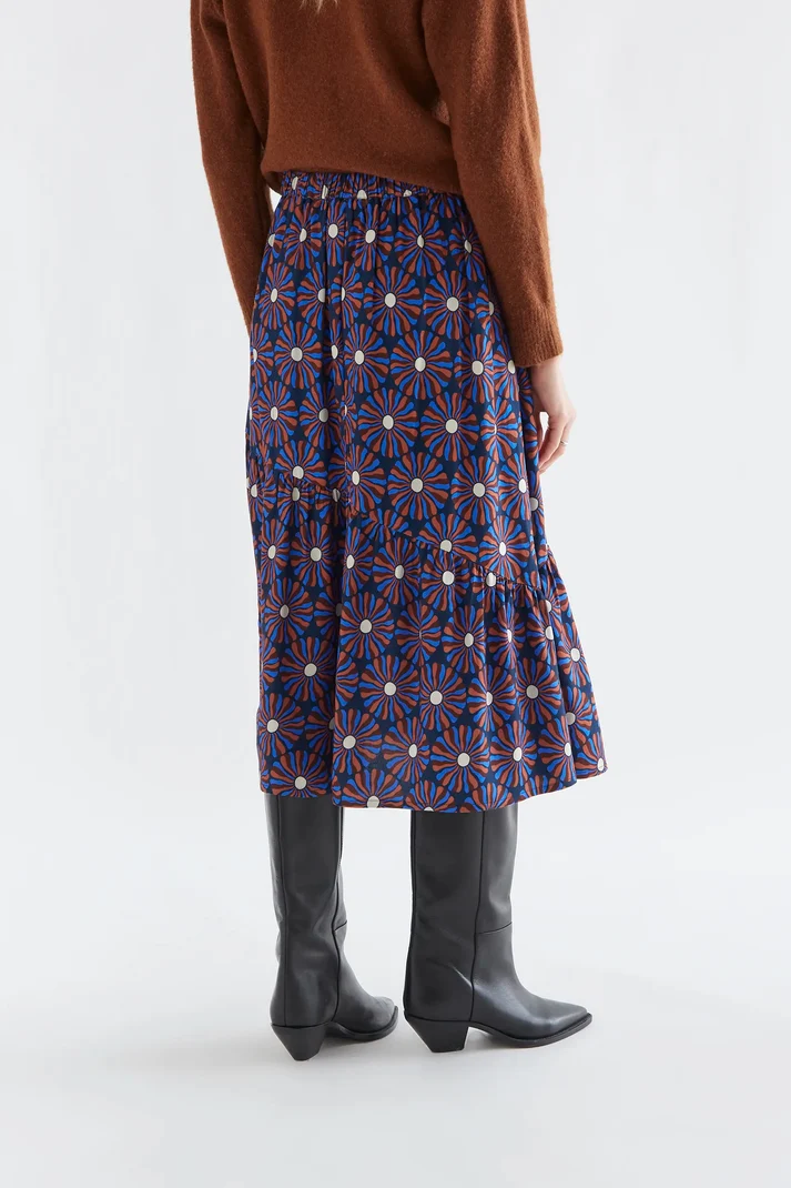 Falda midi con estampado Chocolate Flower - Imagen 7