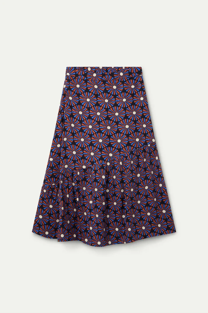 Falda midi con estampado Chocolate Flower - Imagen 5