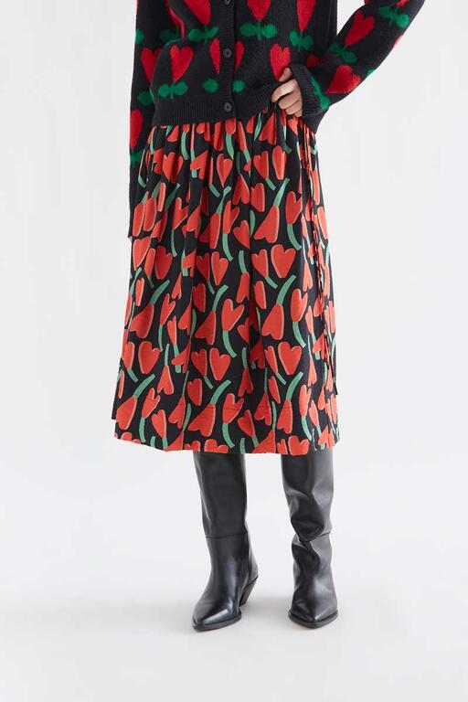 falda midi con estampado ciclamen - Imagen 2