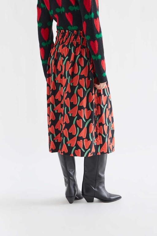 falda midi con estampado ciclamen - Imagen 4