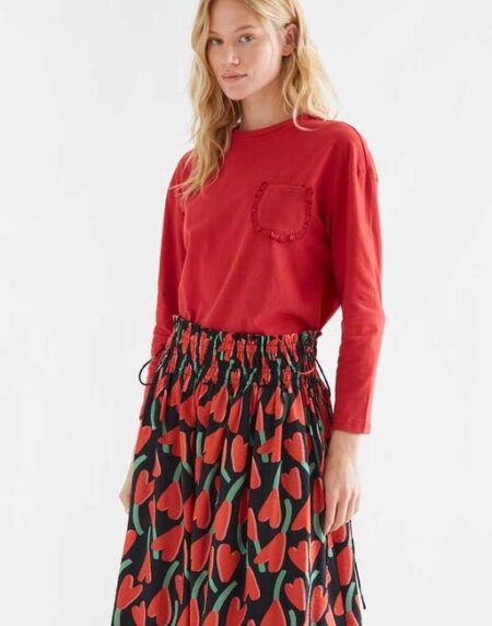falda midi con estampado ciclamen