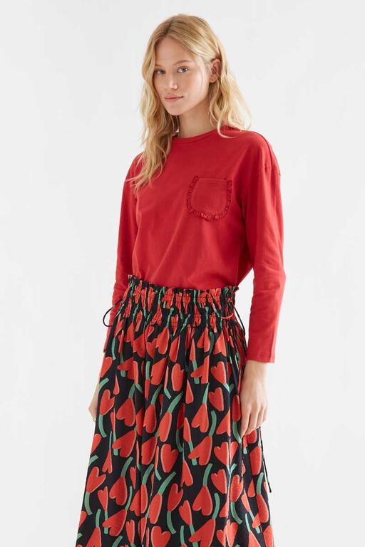 falda midi con estampado ciclamen