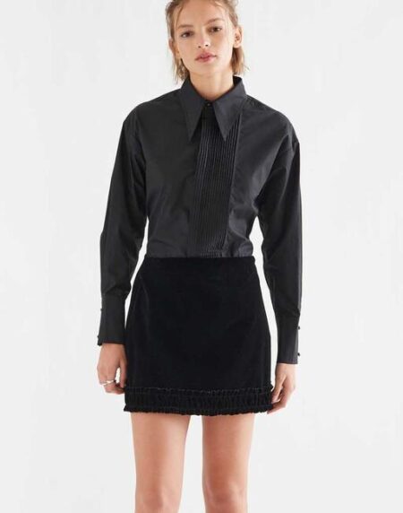 Camisa 100% algodón negro con rayas